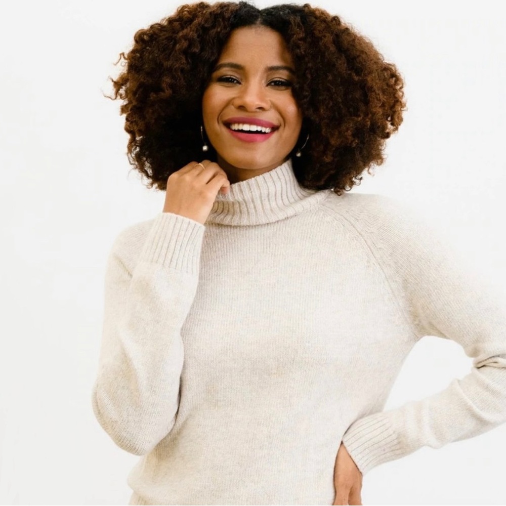 ABLE Michelle Mockneck Sweater | Heathered Oatmeal | Size M